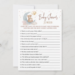 Tarjeta de juego sobre Chistes Baby Shower en la L