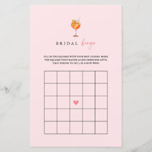 Tarjeta de juego Spritz Bridal Shower Bridal Bingo
