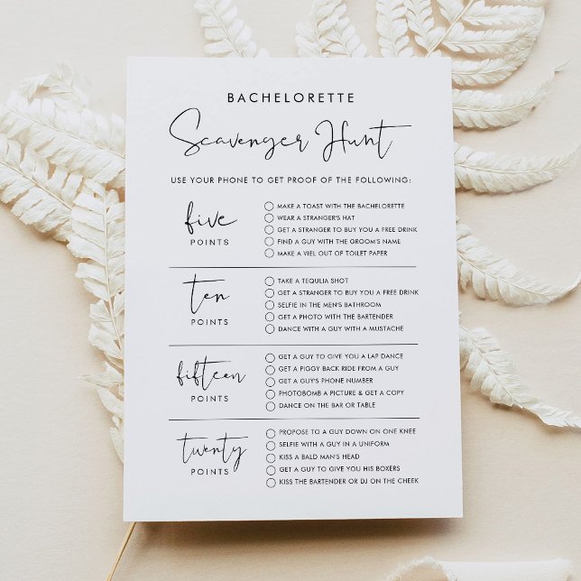 Tarjeta de juego STELLA Bachelorette Scavenger Hun (Subido por el creador)