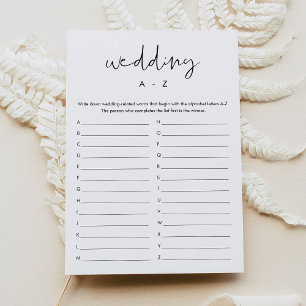 Tarjeta de juego STELLA Boda A-Z Bridal Shower