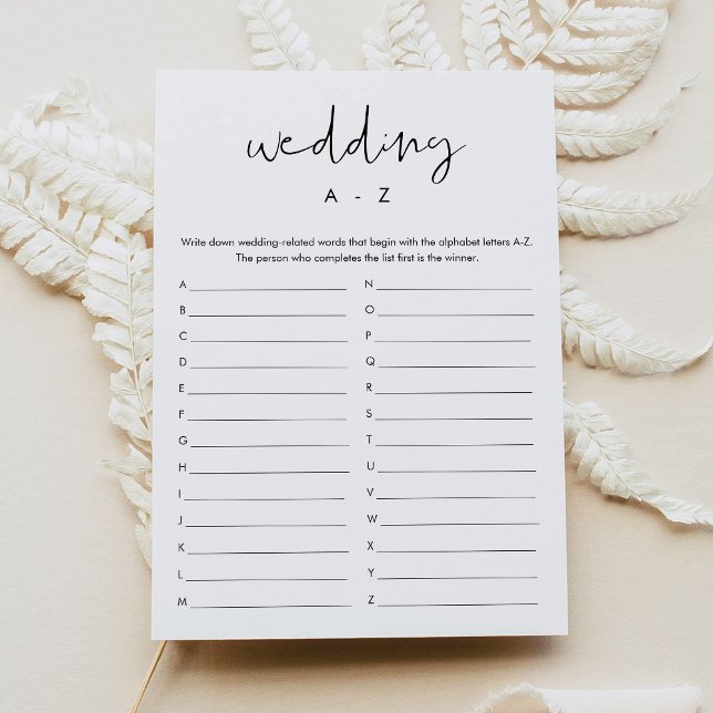 Tarjeta de juego STELLA Boda A-Z Bridal Shower (Subido por el creador)