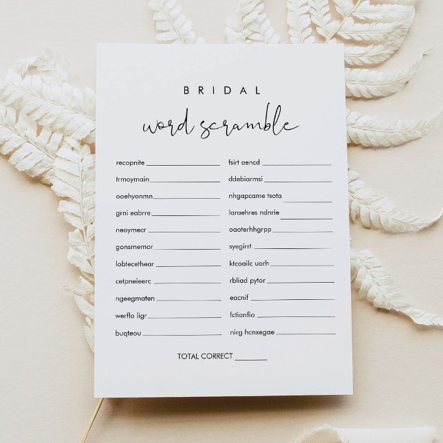Tarjeta de juego STELLA Word Scramble Bridal Showe (Subido por el creador)