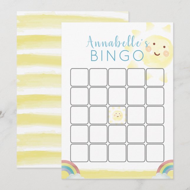 Tarjeta de juego Sunshine Birday Bingo (Anverso / Reverso)