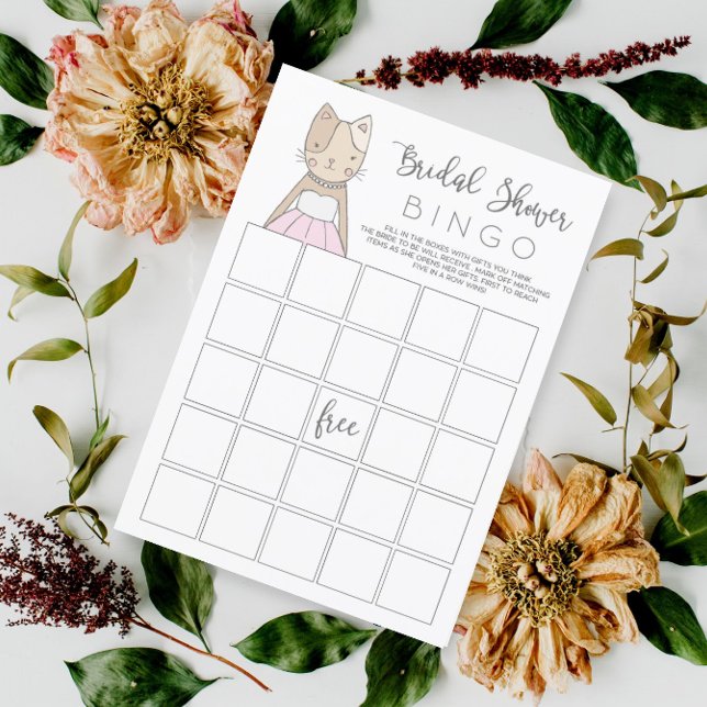 Tarjeta de juego Sweet Kitty Bridal Shower Bingo (Subido por el creador)
