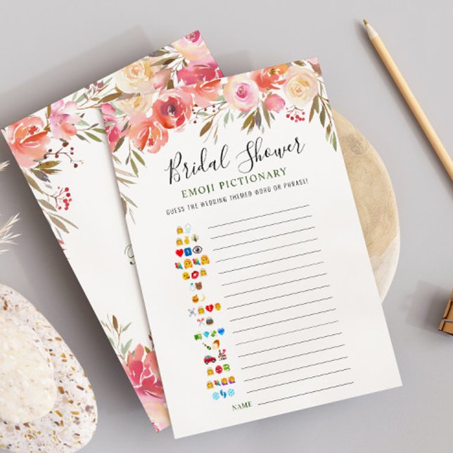 Tarjeta de juego Sweet Rubor Flowers Bridal Shower (Subido por el creador)