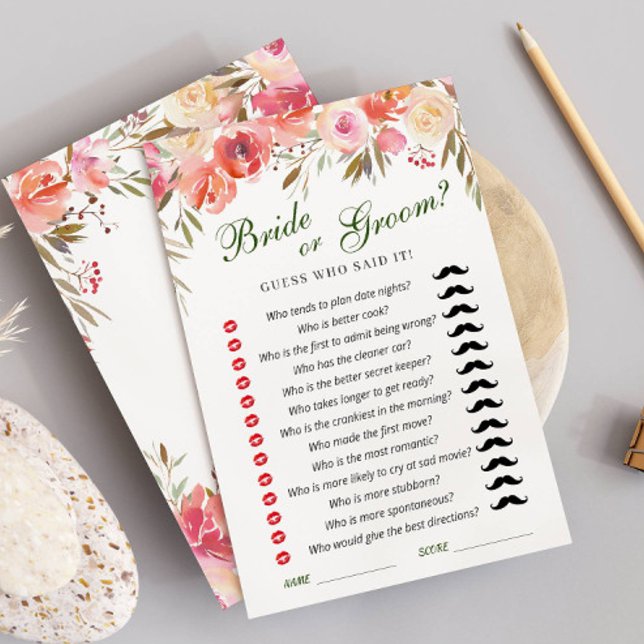 Tarjeta de juego Sweet Rubor Flowers Bridal Shower (Subido por el creador)