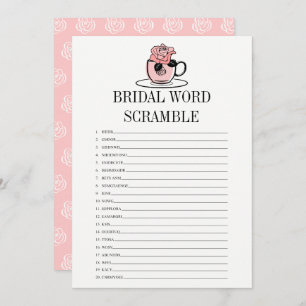 Tarjeta de juego Tea Cup Brillante Shower Word Scr