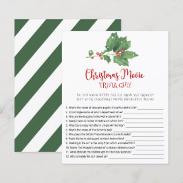 Tarjeta de juego TRIVIA QUIZ de la película Navida