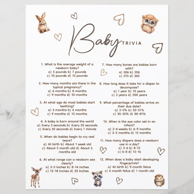 Tarjeta de juego Trivia Trivia para animales de Wo (Anverso)