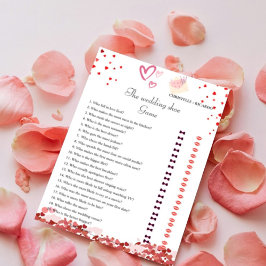 Tarjeta de juego Valentine Bride & Groom Bridal Sh