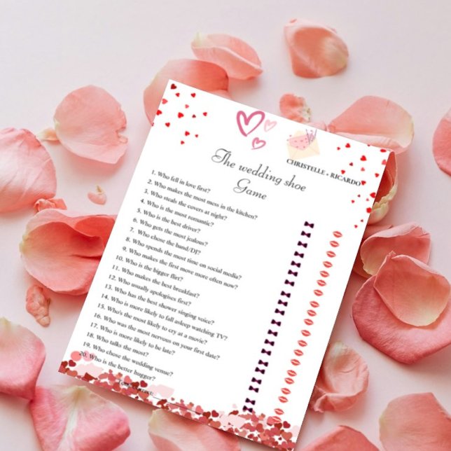 Tarjeta de juego Valentine Bride & Groom Bridal Sh (Subido por el creador)