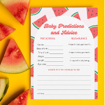 Tarjeta de juego Watermelon Baby Shower Baby Predi