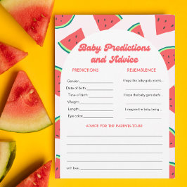 Tarjeta de juego Watermelon Baby Shower Baby Predi