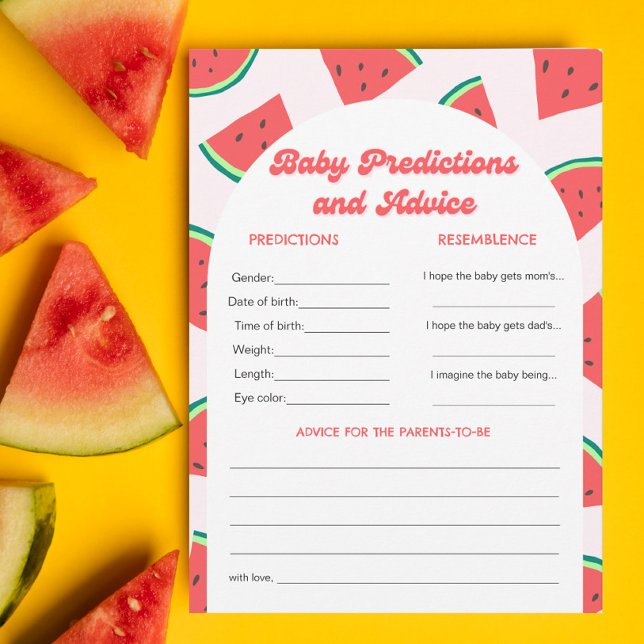 Tarjeta de juego Watermelon Baby Shower Baby Predi (Subido por el creador)