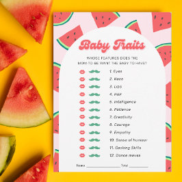 Tarjeta de juego Watermelon Baby Shower Baby Trats