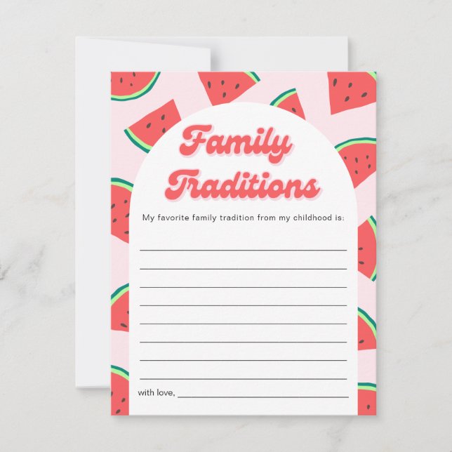 Tarjeta de juego Watermelon Baby Shower Family Tra (Anverso)