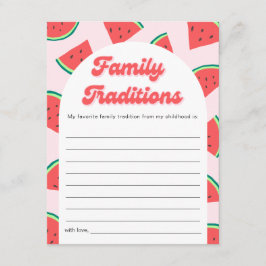 Tarjeta de juego Watermelon Baby Shower Family Tra