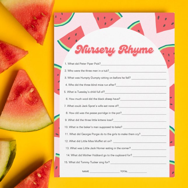 Tarjeta de juego Watermelon Baby Shower Nursery Rh (Subido por el creador)