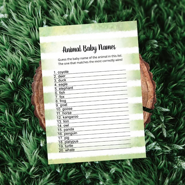Tarjeta de juego White Bunny Green Animal Baby Nam (Subido por el creador)