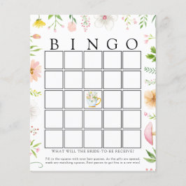 Tarjeta de juego Wildflower Bridal Tea Bingo