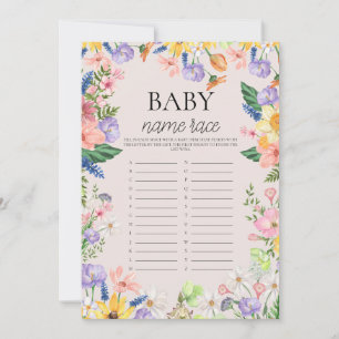 Tarjeta de juego Wilflower Spring Baby Name Race