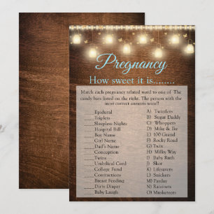 Tarjeta de juego Wood Baby Boy Baby Shower Pregunt