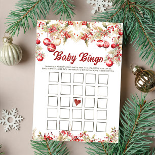 Tarjeta de juegos de bingo de baby shower de Navid