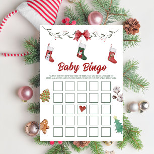 Tarjeta de juegos de bingo para baby shower de cal