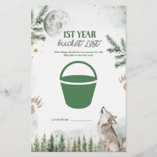 Tarjeta de juegos de lista de cubo de lobo foresta