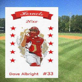 Tarjeta de jugador de béisbol deportivo editable