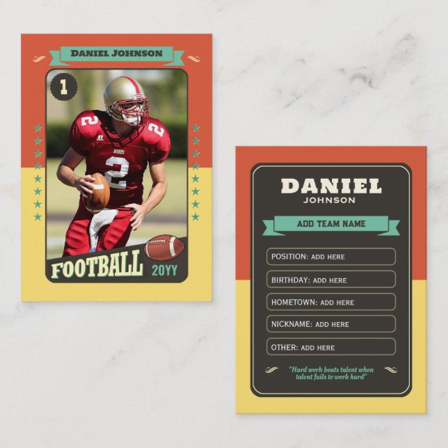 Tarjeta de jugador de tarjeta de Personalizado de  (Anverso / Reverso)
