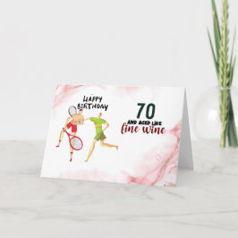 Tarjeta de jugador de tenis con 70 años de tenis