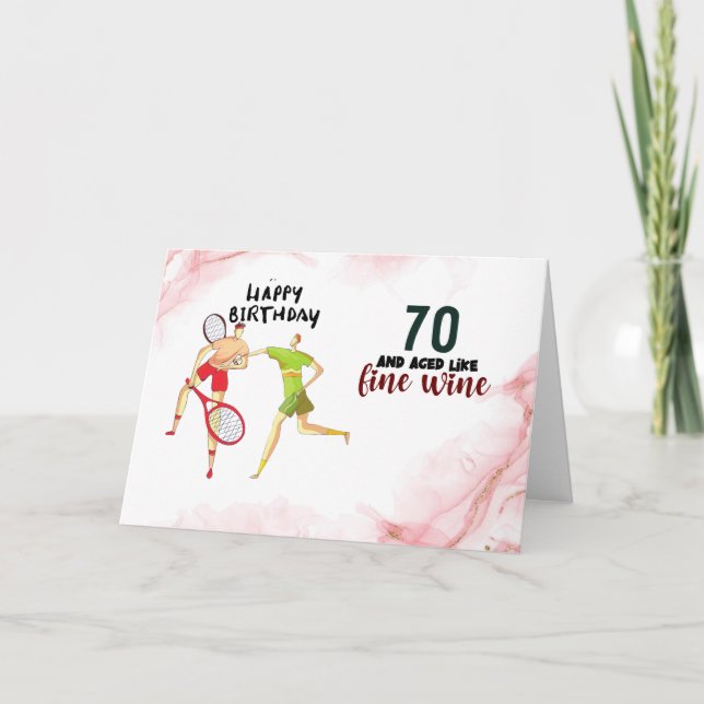 Tarjeta de jugador de tenis con 70 años de tenis (Anverso)