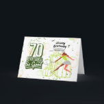Tarjeta de jugador de tenis con 70 años de tenis<br><div class="desc">Tenis 70 Aniversario del Jugador de Tenis Un gran tenista merece una increíble tarjeta de cumpleaños. Esta tarjeta de cumpleaños número 70 del Tenis es perfecta para tu jugador favorito. Presenta un diseño divertido con una raqueta, bola y red, y el mensaje "¡Feliz cumpleaños número 70!" está escrito en una...</div>