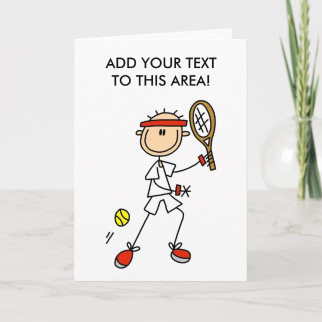 Tarjeta de jugador de tenis con figura de stick (Anverso)