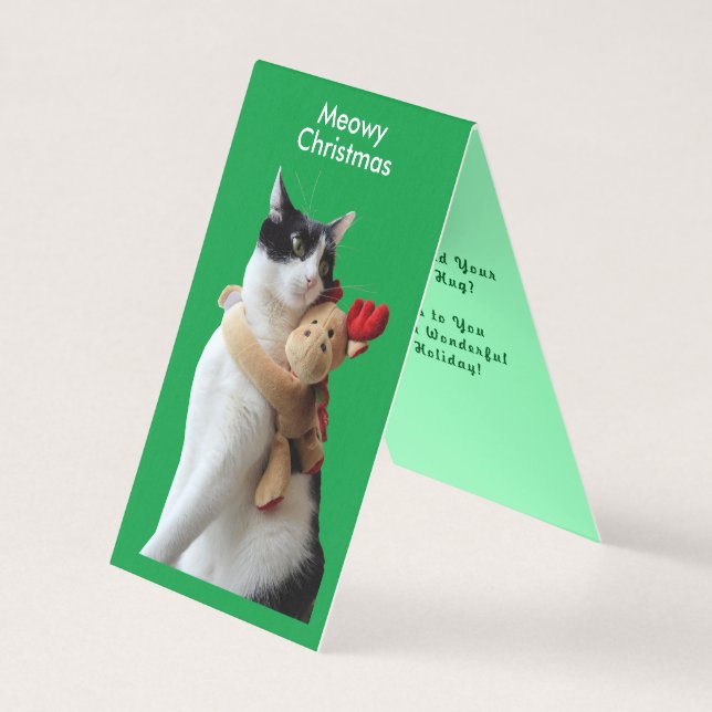 Tarjeta de juguete para Navidades de gatos y renos (Anverso)