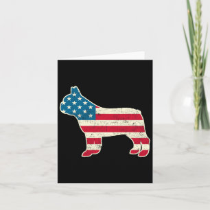 Tarjeta De Julio Bandera Francesa De Estados Unidos Bulldo