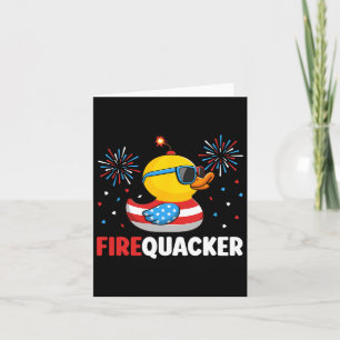 Tarjeta De Julio El Pato Firequacker Patriótico 4 De Julio