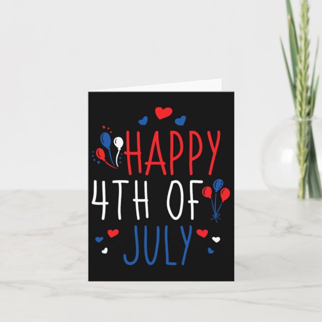 Tarjeta De Julio Feliz 4 De Julio Bandera Estadounidense (Anverso)