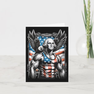 Tarjeta De Julio Funny Patriótico George Washington 4 de J
