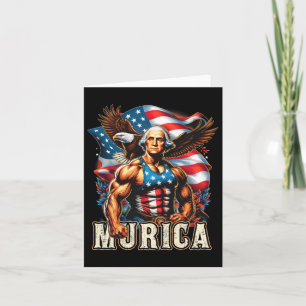 Tarjeta De Julio Funny Patriótico George Washington 4 de J