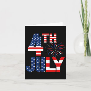 Tarjeta De Julio La Bandera Estadounidense Fiesta Patrióti