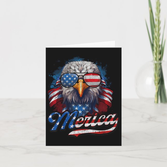 Tarjeta De Julio Merica Eagle Bandera Estadounidense Indep (Anverso)