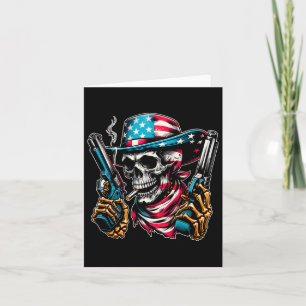 Tarjeta De Julio Patriótico Usa Skeleton Skull Estadounide