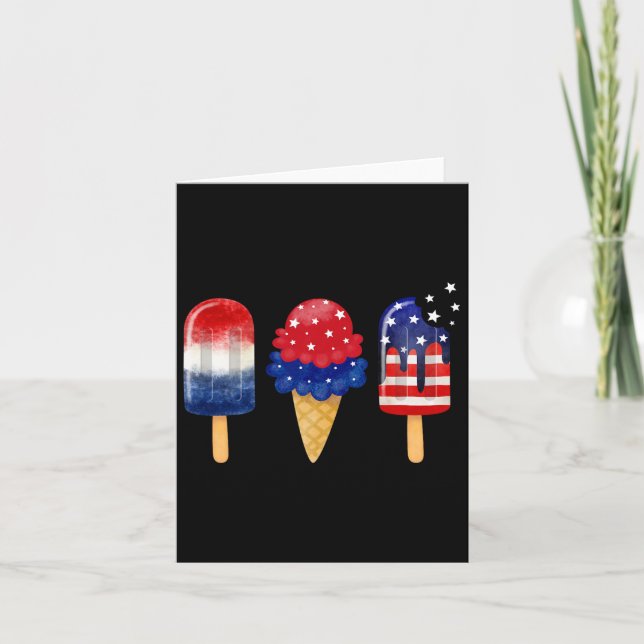 Tarjeta De Julio Popsicle Bandera Americana Patriótica Sum (Anverso)