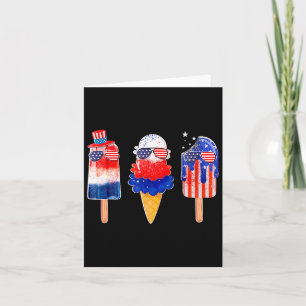 Tarjeta De Julio Popsicle Red White Blue American Flag Pat
