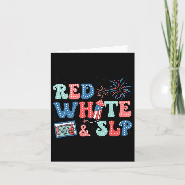 Tarjeta De Julio Terapia Del Discurso Del Escudo Blanco Ro (Anverso)