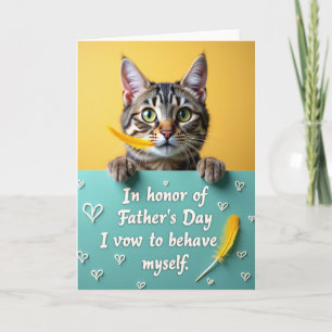Tarjeta de juramento del Día del Padre para gato a