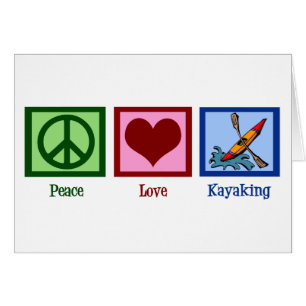 Tarjeta de Kayak Love Peace