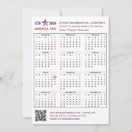 Tarjeta de Keepsake del calendario Patriótico 2026